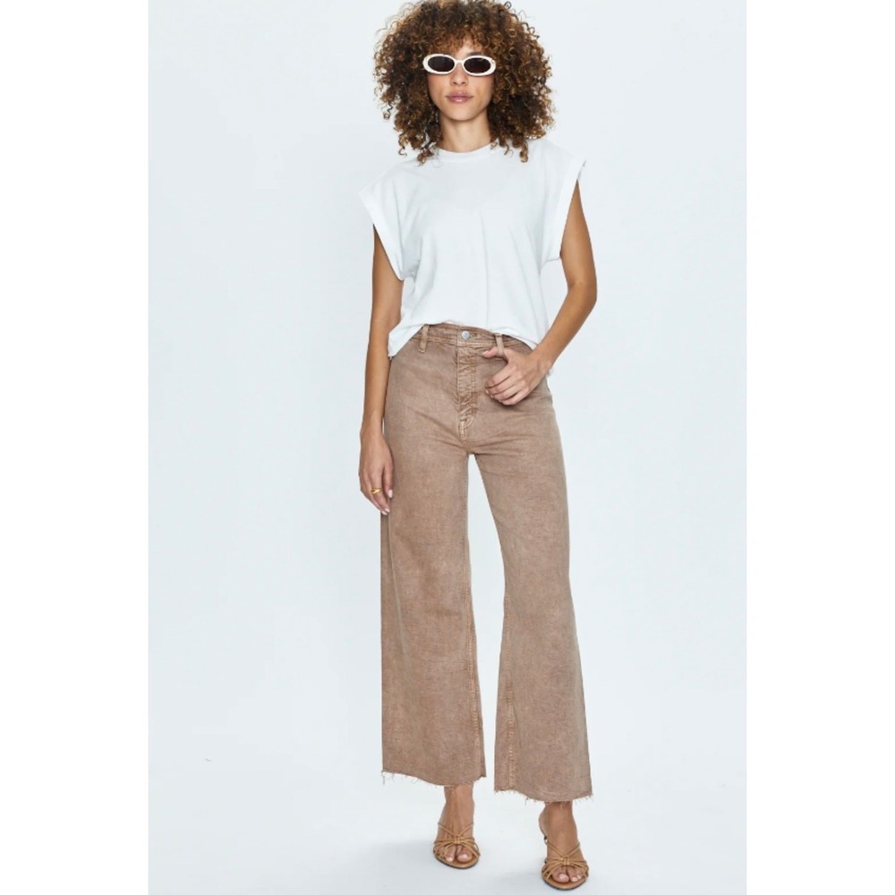 PISTOLA Penny High Rise Wide Leg Jeans Pants Cashew Size 24